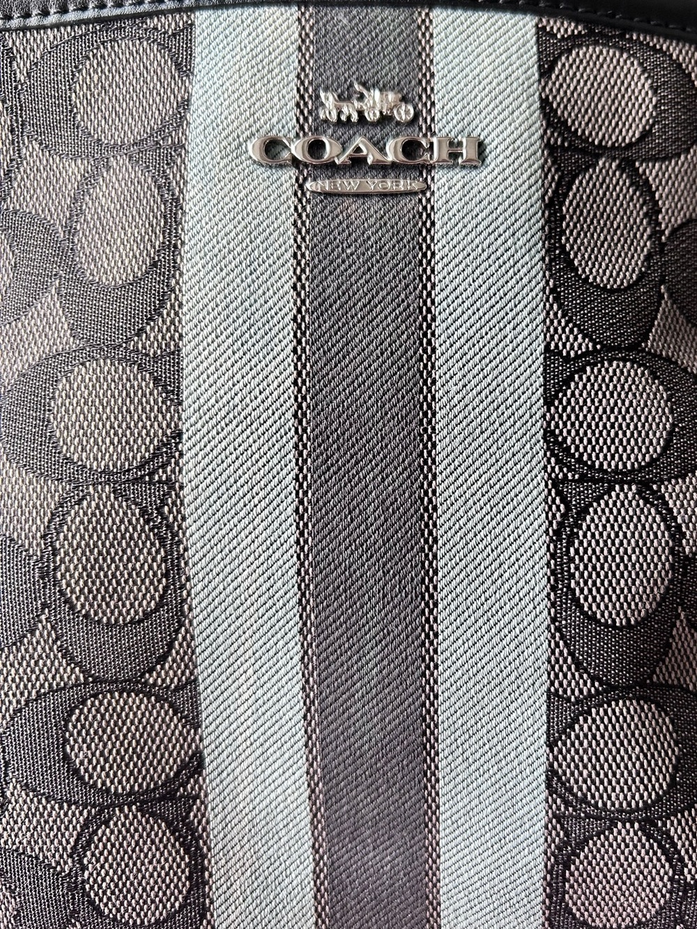 Genuine Coach Black Cloth Convertible Crossbody Purse with Denim detailing